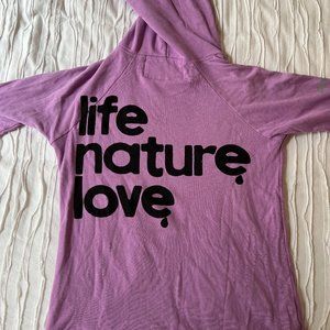 FREE CITY Purple LIFE NATURE LOVE Hoodie Sweatshirt